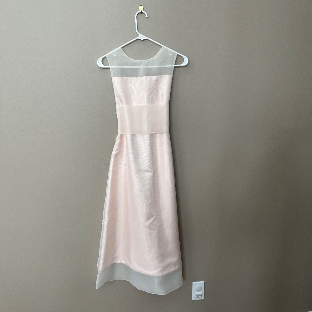 Beautiful pale pink Katina Katoo dress with organza overlay and sash, like new